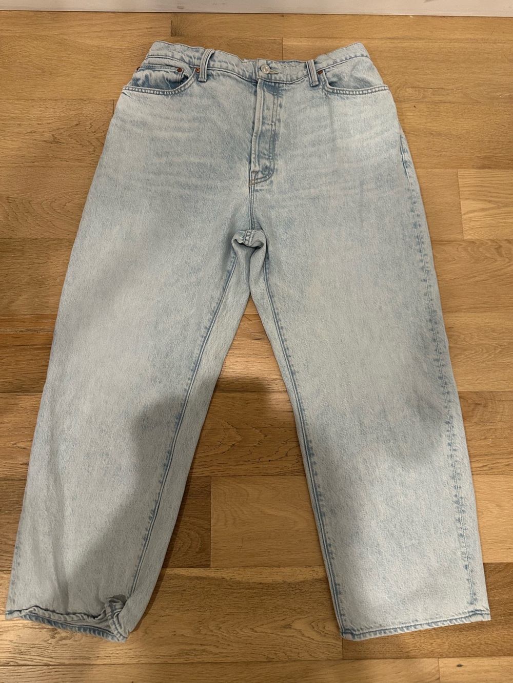 Mother Superior The Ditcher Crop Blue Jeans Sideways Light Wash Women’s 34
